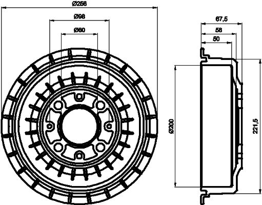 HELLA PAGID Тормозной барабан 8DT 355 302-271